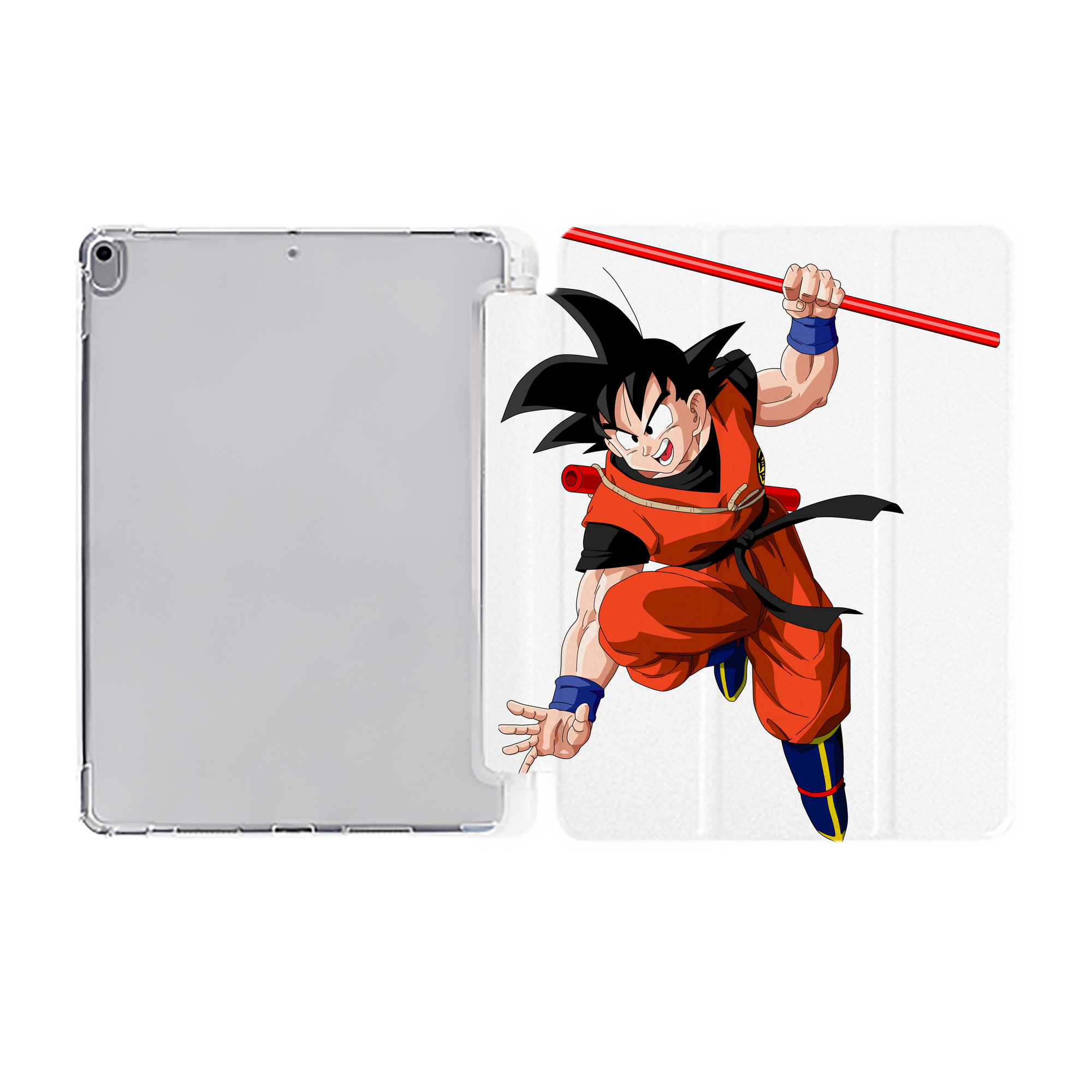（画像用） ドラゴンボール 孫悟空（そん ごくう）Son Goku カカロット DRAGON BALL Kakarotto IPad ケース ペン収納付き 三つ折りスタンド PUレザー×シリコン 対応機種9.5/10.5/10.9インチ